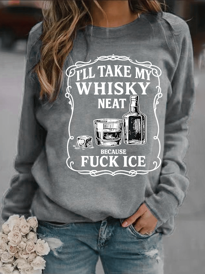 Women's Whiskey F*ck ICE Abolish ICE Printed Sweatshirt