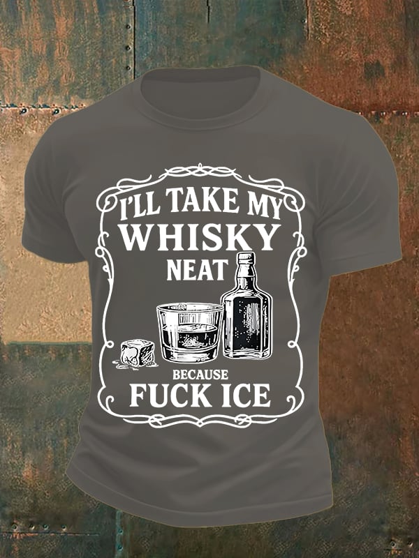 Men's Whiskey F*ck ICE Abolish ICE Print T-Shirt