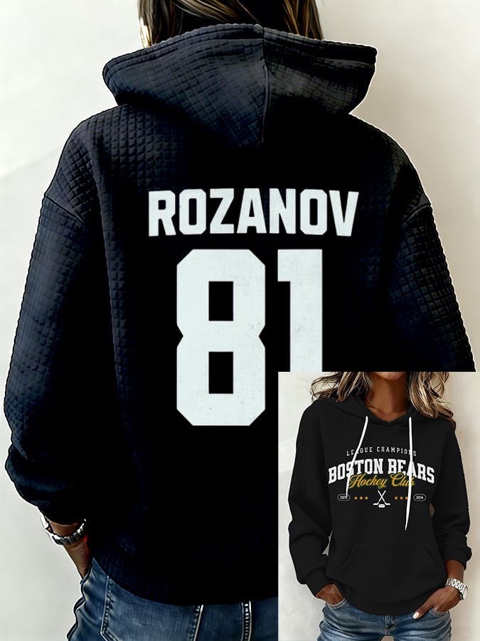 Women's Hockey Romance Print Casual Hoodie