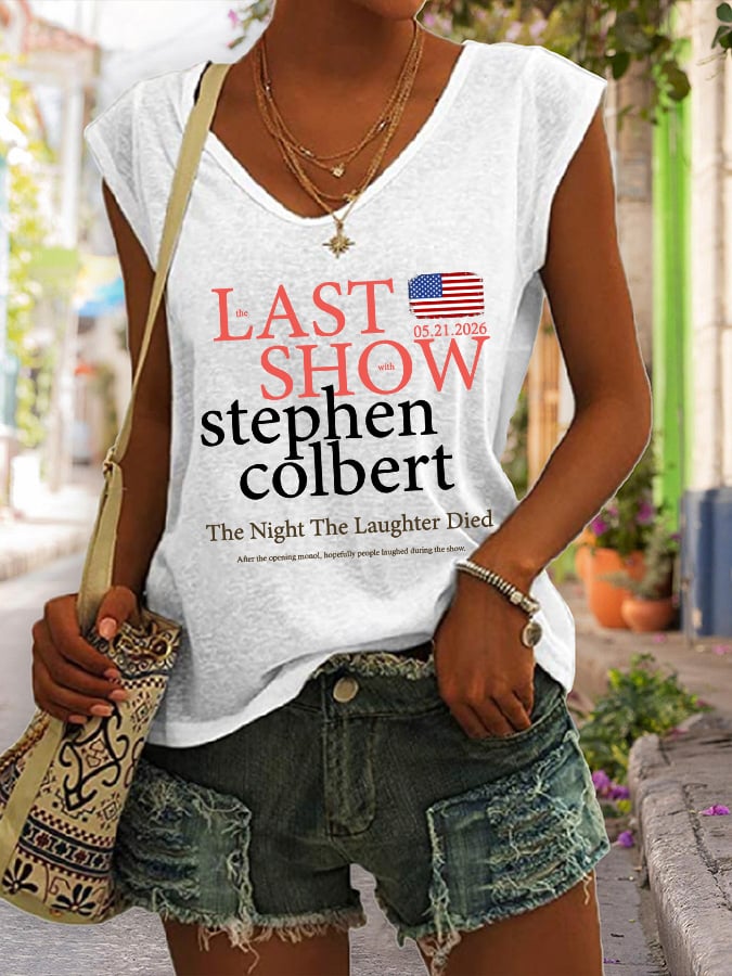 🔥Buy 3 Get 15% Off🔥Retro Last Show 05.21.2026 The Night The Laughter Died After The Opening Monol, Hopefully People Laughed During The Show Print Tops Tank