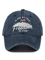 In God We Trust In Freedom We Stand Slouchy Print Baseball Cap