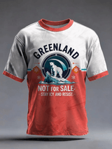 Men's Retro Greenland Not For Sale Stay Icy And Resist Printed Top