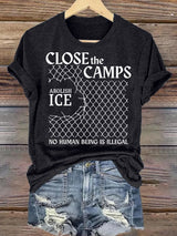 Women's  Abolish ICE  Close The Camps Print  T-Shirt