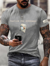 Men's Justice For GOODness Printed Casual T-shirt