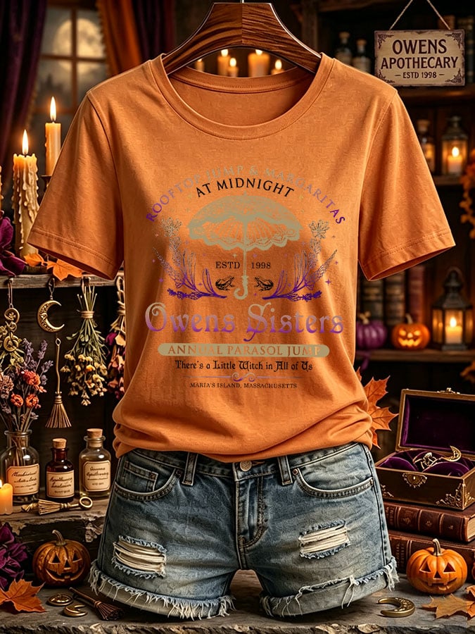 Women's Owens Sisters Apothecary Witch Print Casual T-shirt