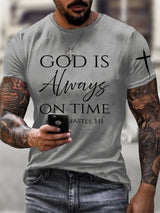 Men's God Is Always On Time Printed Shirt