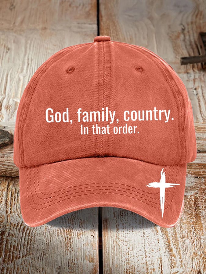 God Family Country In That Order Baseball Cap