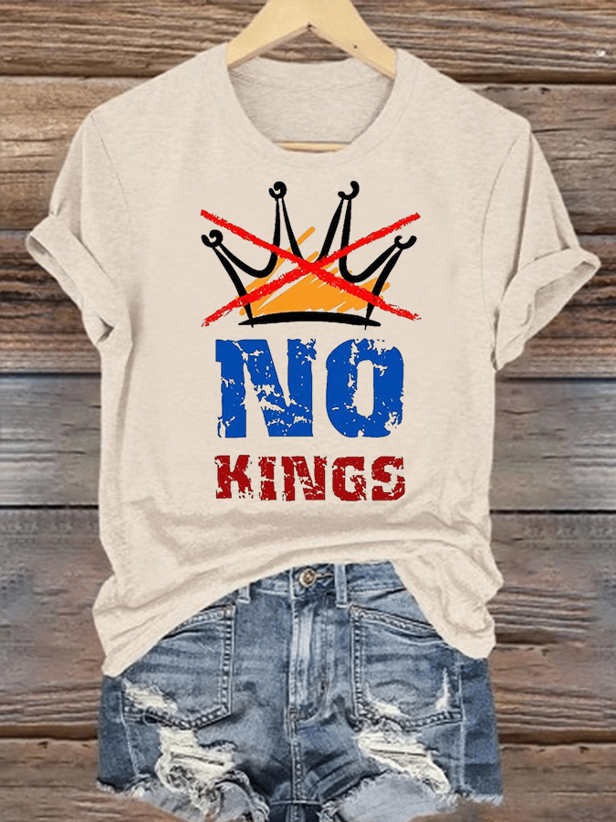 🔥Buy 3 Get 15% Off🔥Women's  NO KINGS Print T-Shirt