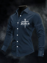 Men's Jesus The Way The Truth The Life Print Casual Shirt