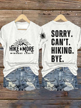 Womens Retro Hike More Worry Less Print T-Shirt