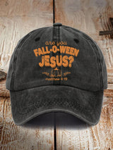 Unisex Vintage Are You Fall-O-Ween Jesus Print Hat