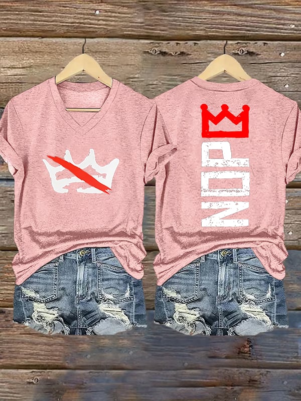 🔥Buy 3 Get 15% Off🔥Women's  Nope, No Kings In America Print T-shirt
