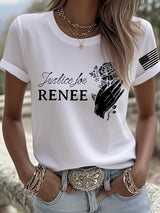 Retro Justice For Renee Print T-Shirt