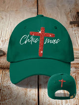 Retro Christmas Faith Cross Print Baseball Cap
