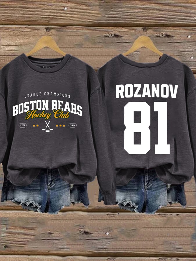Women's Hockey Romance Print Casual Sweatshirt
