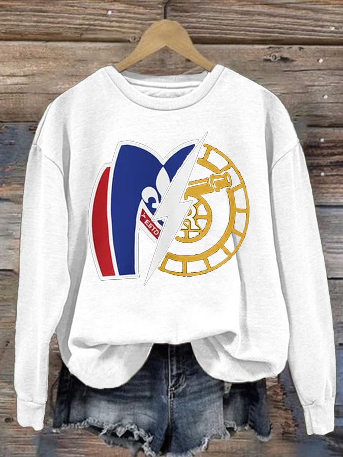 Women's Retro Pride Hockey Sticks Print Sweatshirt