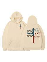 Women's  Stand For The Flag Kneel For The Cross  Printed Casual Hoodie