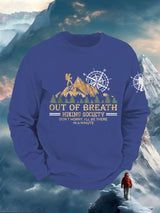 Men's Out Of Breath Hiking Society Don't Worry I'll Be There Soon Printed Raglan Sleeve Sweatshirt