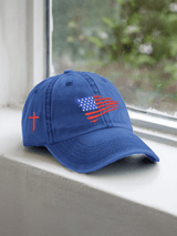 Retro Independence Day Flag Cross Embroidered Baseball Cap