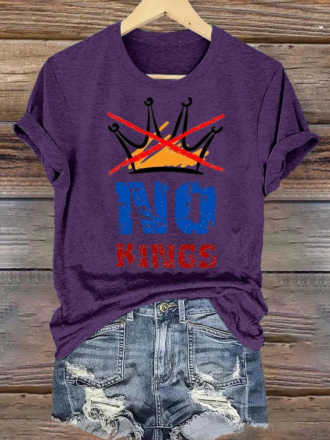 🔥Buy 3 Get 15% Off🔥Women's  NO KINGS Print T-Shirt