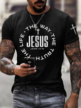 Men's Jesus The Way The Truth The Life Printed Casual T-Shirt