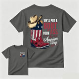 American Cowboy Boots Patriotic Graphic T-Shirt
