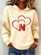 Women's Vintage  Volleyball Print Hoodie