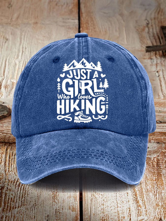 Just A Girl Who Loves Hiking Print Baseball Cap