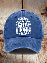 Just A Girl Who Loves Hiking Print Baseball Cap