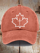 Unisex Leaf Cross Print Baseball Cap