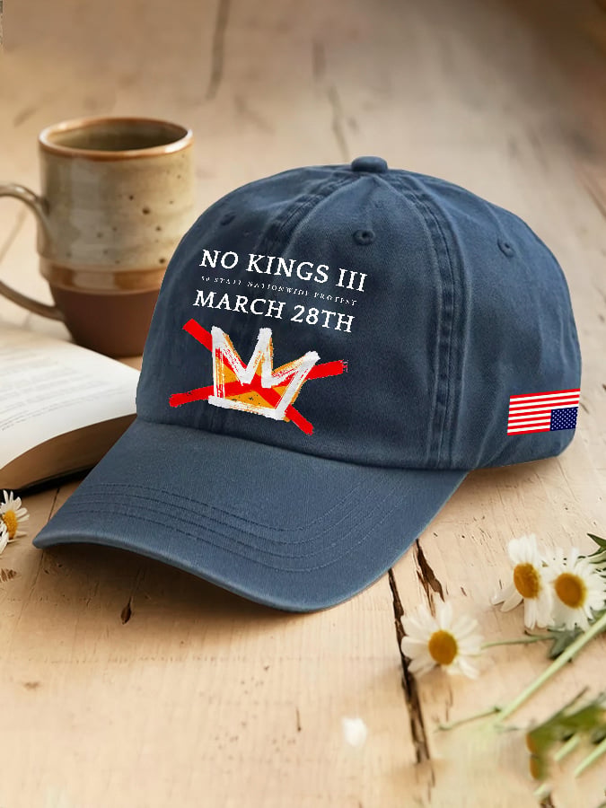 🔥Buy 3 Get 15% Off🔥Retro No Kings III 50 State Nationwide Protest March 28th Print Baseball Cap