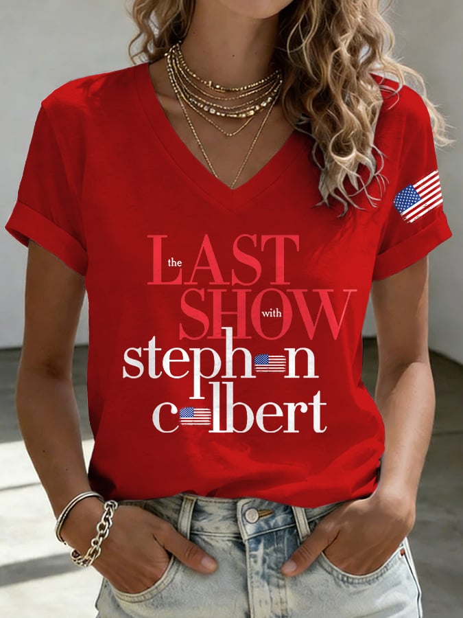 🔥Buy 3 Get 15% Off🔥V-Neck Retro Last Show Print T-Shirt