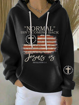Women's Retro Faith “Normal Isnt Coming Back” Print Casual Hooded Sweatshirt