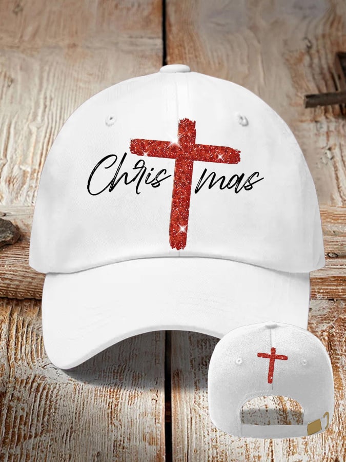 Retro Christmas Faith Cross Print Baseball Cap