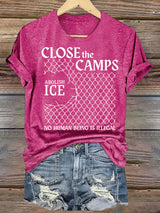 Women's  Abolish ICE  Close The Camps Print  T-Shirt