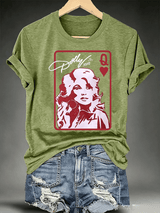 Women's Queen of Hearts Shirt Country Music Graphic Print T-Shirt