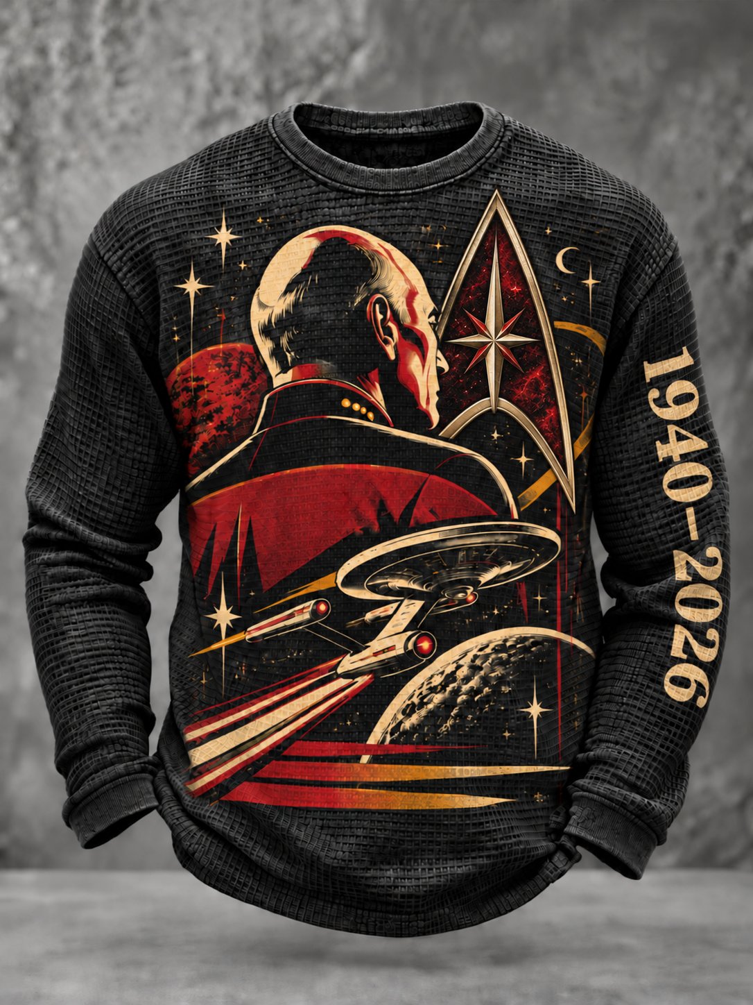 Men's In Loving Memory of Our Captain Waffle-Knit Long-Sleeve T-Shirt