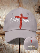 Retro Christmas Faith Cross Print Baseball Cap