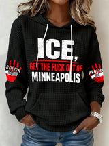 Retro Ice Get The Fuck Out Of Minneapolis  Print Hoodie
