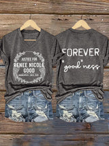 V-Neck Retro Justice For Renee Nicole Good Minneapolis-Jan 8, 2026 Forever "Good"Ness Print T-Shirt