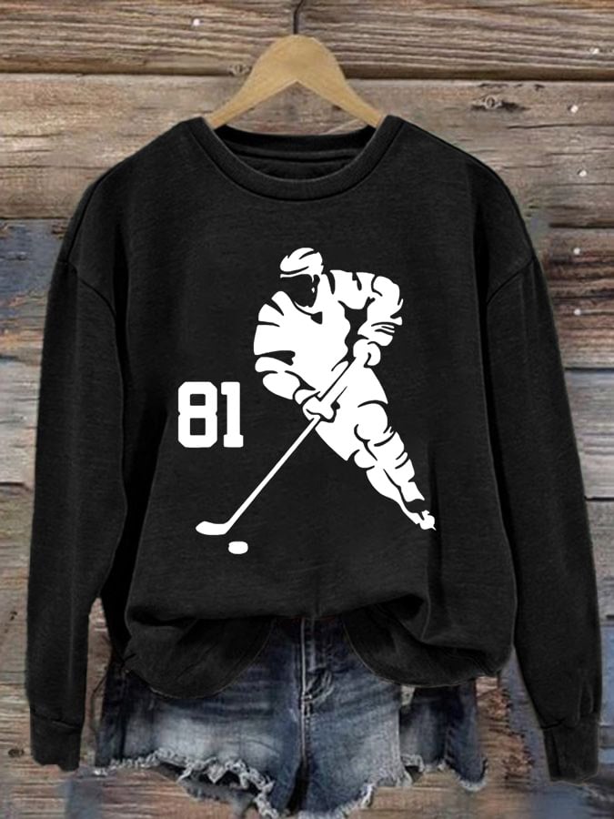 Women's Hockey Romance Print Casual Sweatshirt