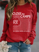 Women's  Abolish ICE  Close The Camps  Printed  Sweatshirt