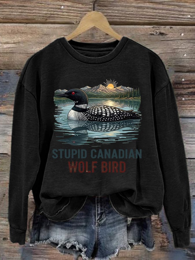 Women's casual Canadian Wolfbird sweatshirt