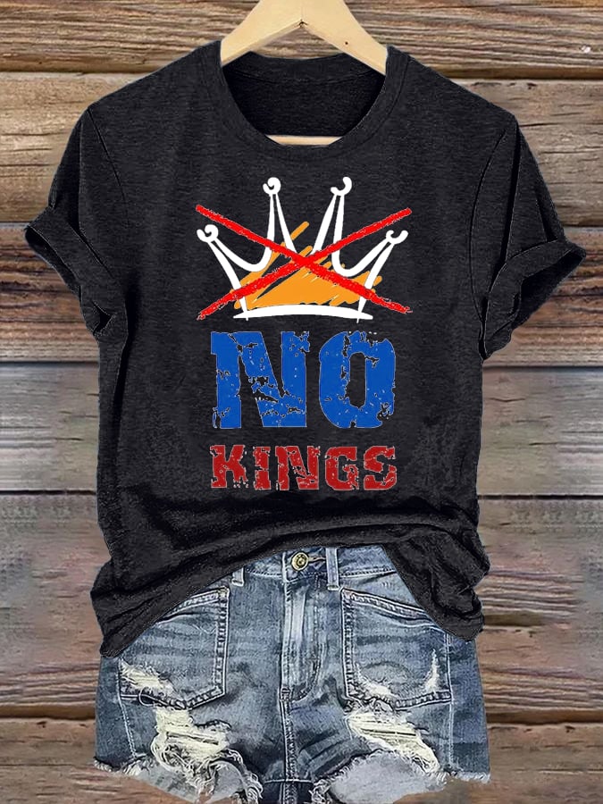 🔥Buy 3 Get 15% Off🔥Women's  NO KINGS Print T-Shirt
