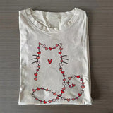Cute Cat Heart Valentines T-shirt