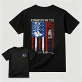 "Courtesy Of The Red, White & Blue" 250th Anniversary T-Shirt – Patriotic American Flag & Cowboy Boots Tee, Toby Keith Tribute Graphic Shirt, Premium Cotton Unisex Top graphic tee