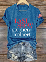 🔥Buy 3 Get 15% Off🔥V-Neck Retro Last Show Print T-Shirt