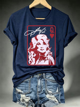 Women's Queen of Hearts Shirt Country Music Graphic Print T-Shirt
