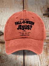 Unisex Vintage Are You Fall-O-Ween Jesus Print Hat