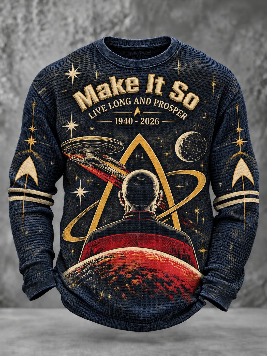 Men's In Loving Memory of Our Captain Waffle-Knit Long-Sleeve T-Shirt